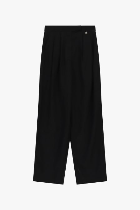 Pantaloni palazzo a vita alta con pinces Dixie