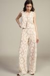 Pantaloni palazzo ricamati con tasche applicate Dixie