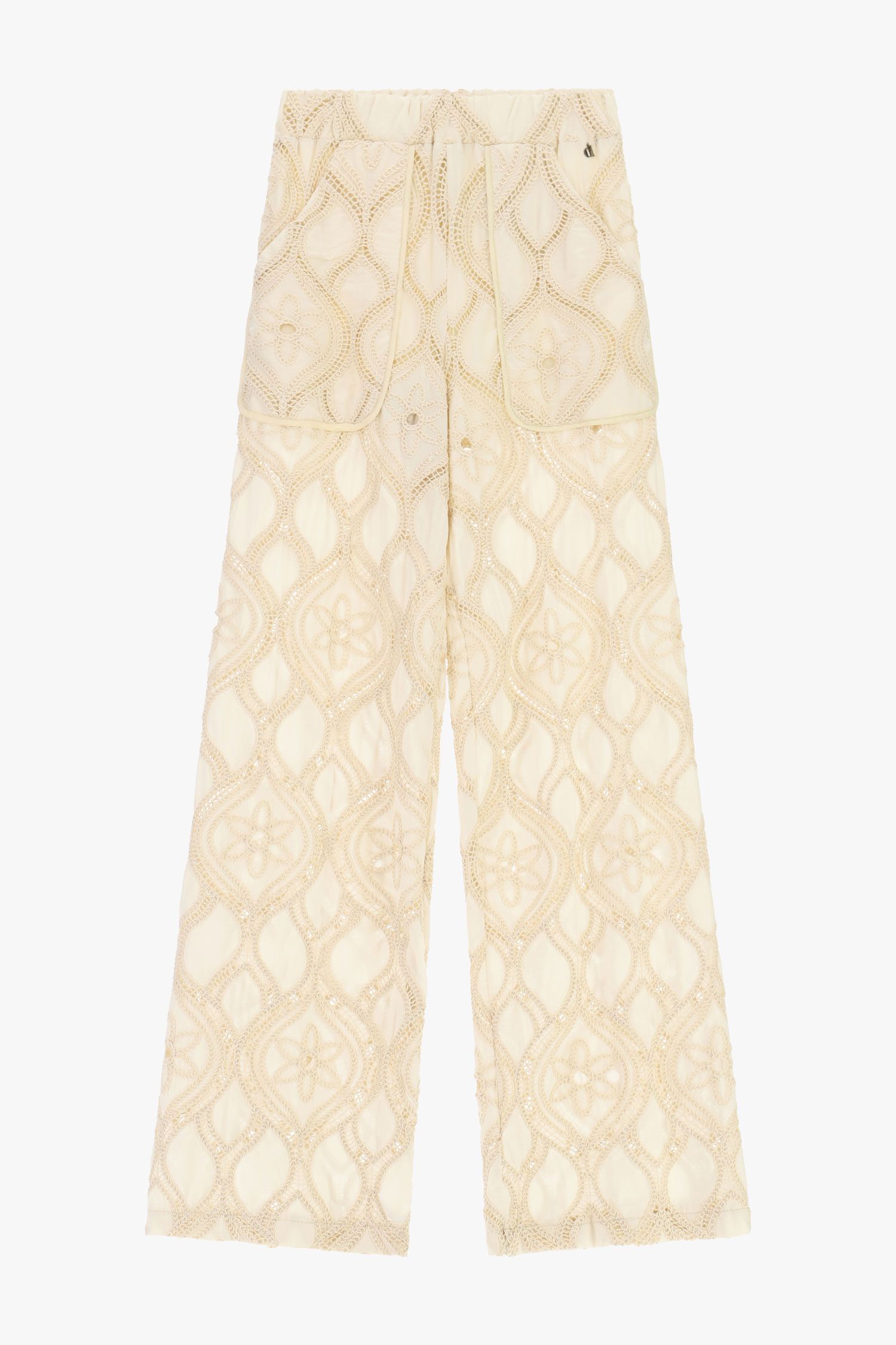 Pantaloni palazzo ricamati con tasche applicate Dixie 2 Pantaloni palazzo ricamati con tasche applicate Dixie 2