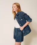 Shorts in jeans con strass Twinset Actitude
