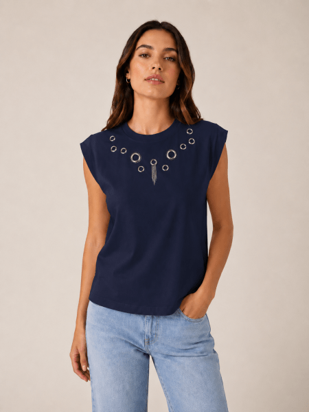 T Shirt con anelli cut out Jijil (1)
