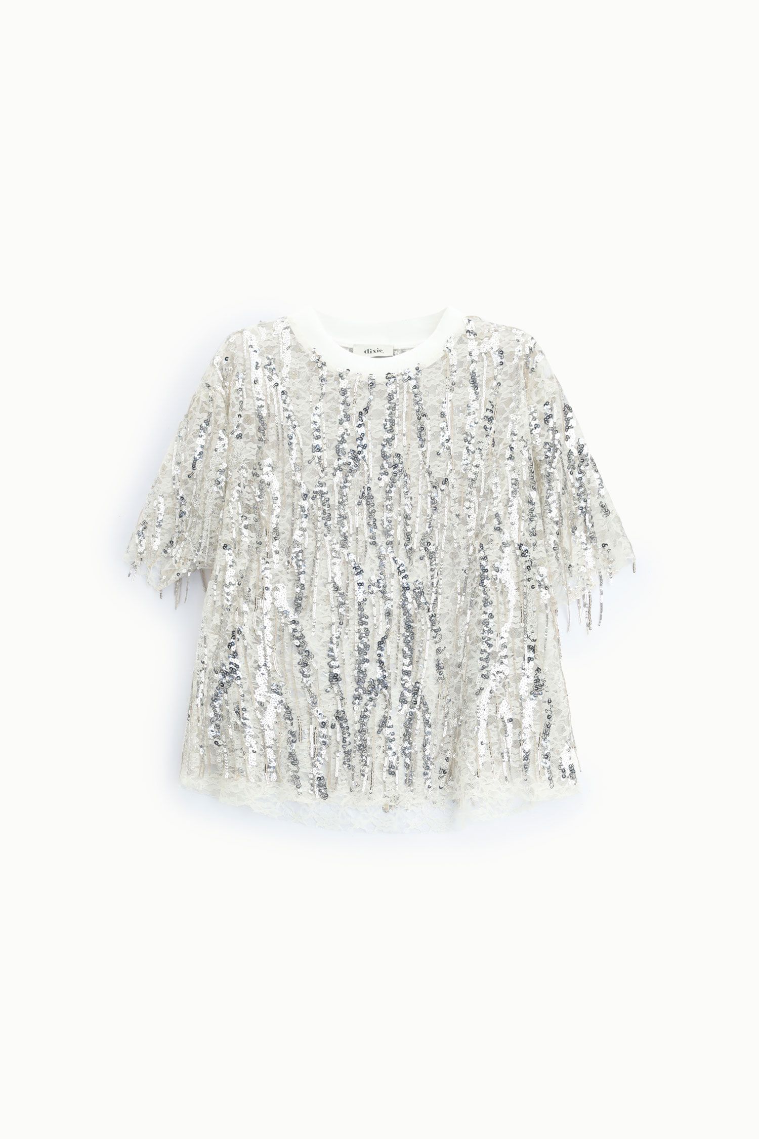 T shirt in pizzo con paillettes e frange Dixie 2 T shirt in pizzo con paillettes e frange Dixie 2