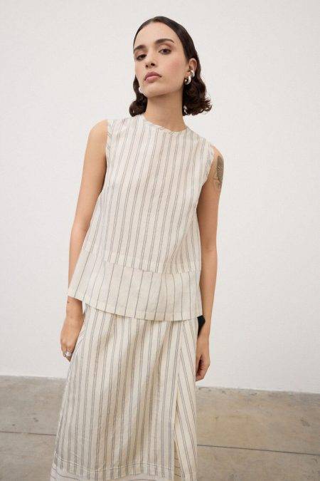 Top a righe con fiocchi Ottod'Ame 0