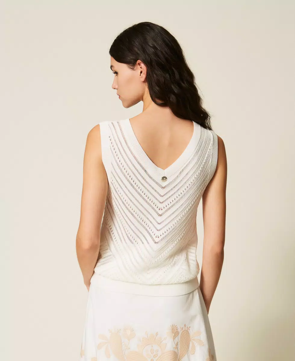 Top in maglia punzonata chevron Twinset Actitude 2 Top in maglia punzonata chevron Twinset Actitude 2