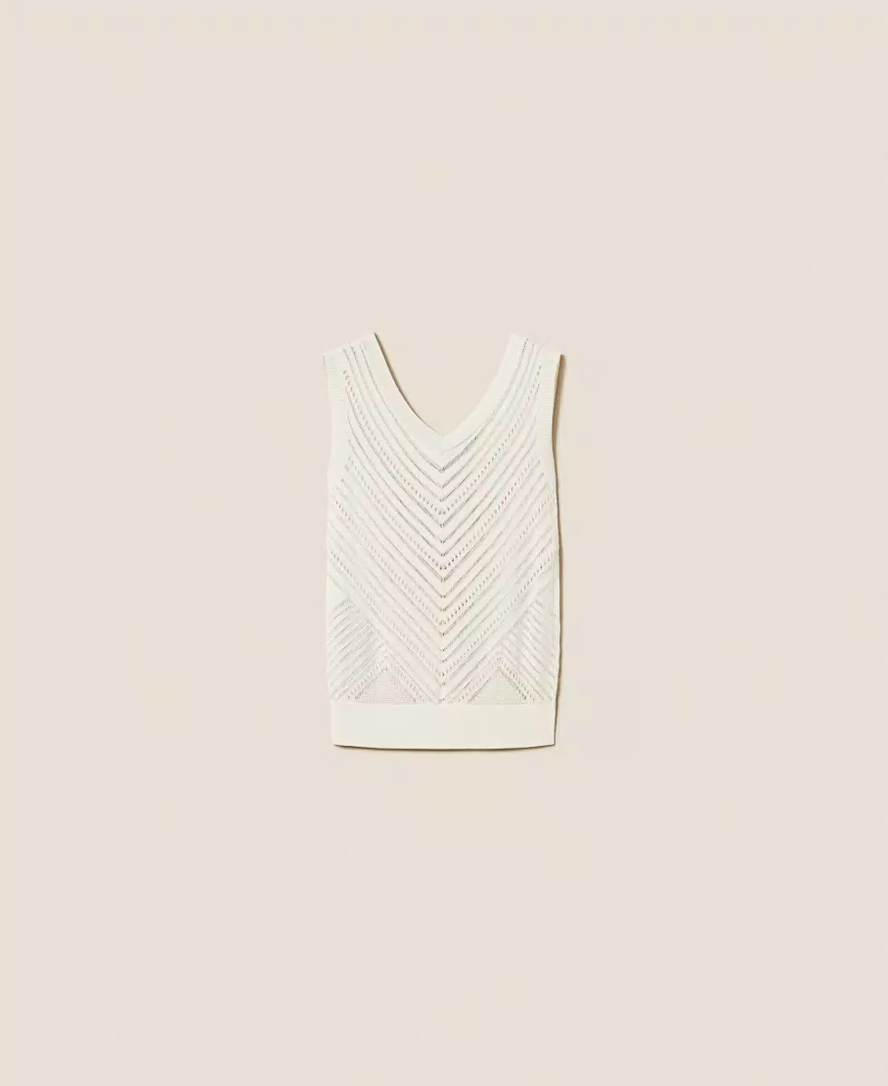 Top in maglia punzonata chevron Twinset Actitude 5 Top in maglia punzonata chevron Twinset Actitude 5