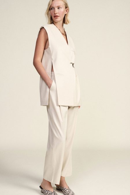 Trousers palazzo a vita alta con pinces Dixie