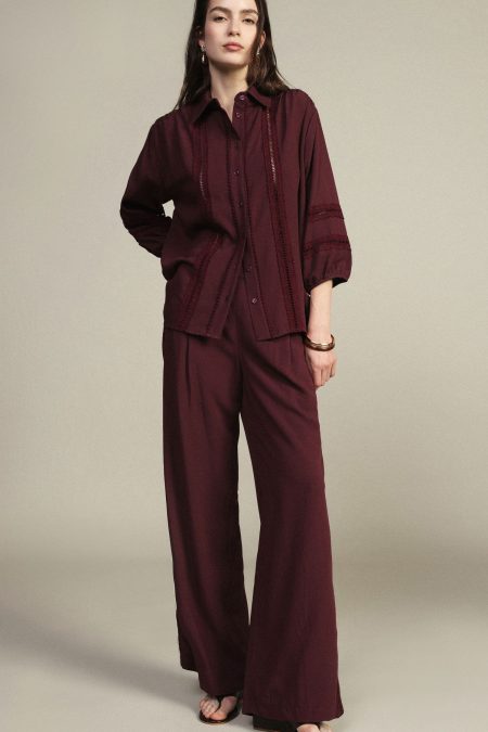 Trousers palazzo con inserti traforati Dixie