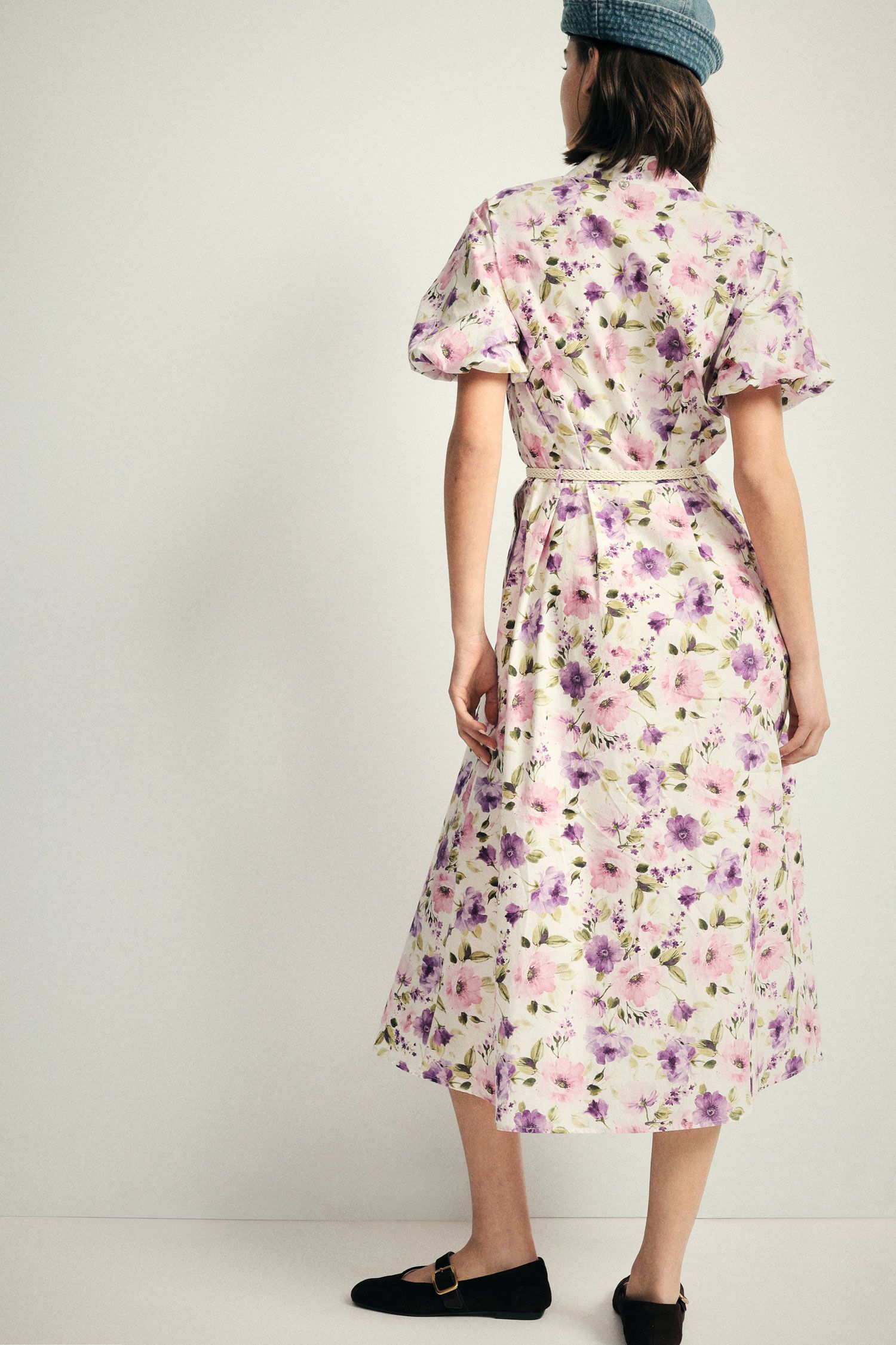Abito midi floreale con cintura treccia Please 1 Abito midi floreale con cintura treccia Please 1