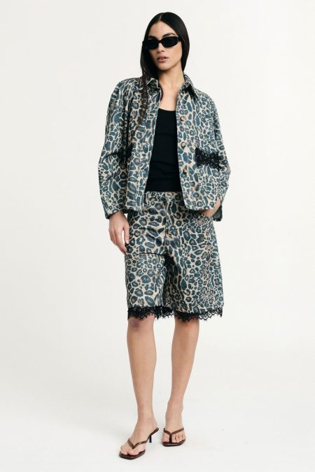Bermuda animalier con bordo in pizzo Please
