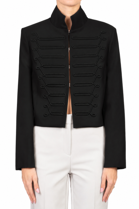 Blazer corto con zip e motivo tubolare IMPERIAL