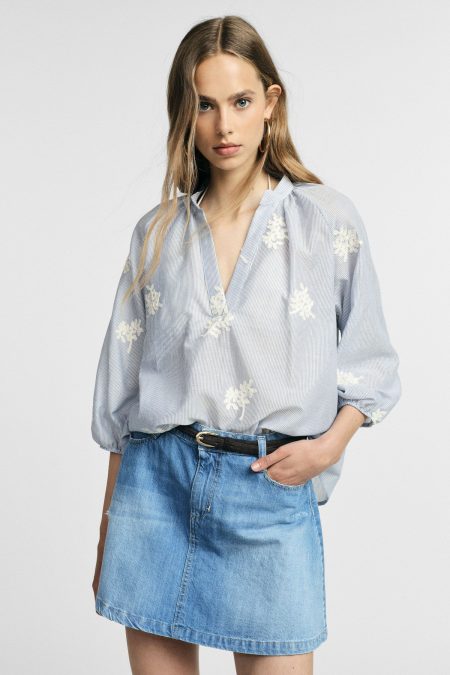 Blusa ampia a righe con motivo floreale Please