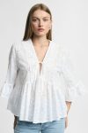 Blusa ampia in pizzo Sangallo Please
