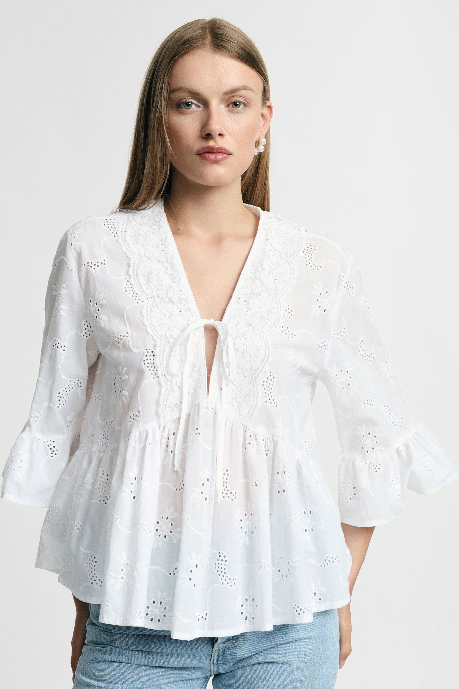 Blusa ampia in pizzo Sangallo Please 1 Blusa ampia in pizzo Sangallo Please 1