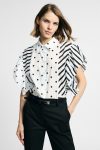 Camicia a pois e righe con maniche ampie Please 1