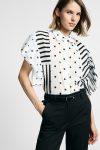 Camicia a pois e righe con maniche ampie Please 1