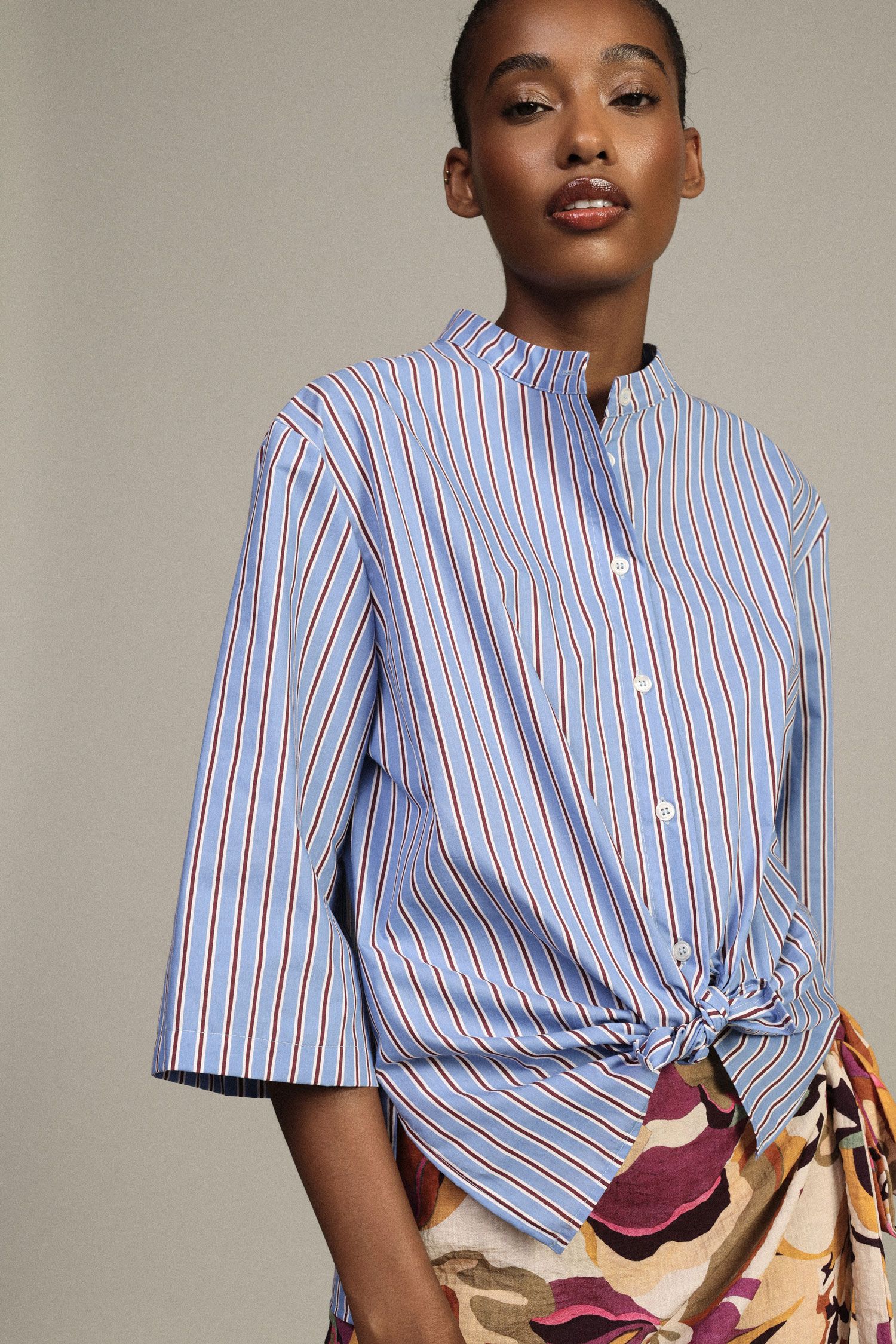 Camicia a righe con nodo frontale Dixie 0 Camicia a righe con nodo frontale Dixie 0