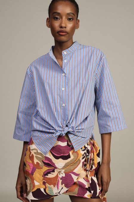 Camicia a righe con nodo frontale Dixie