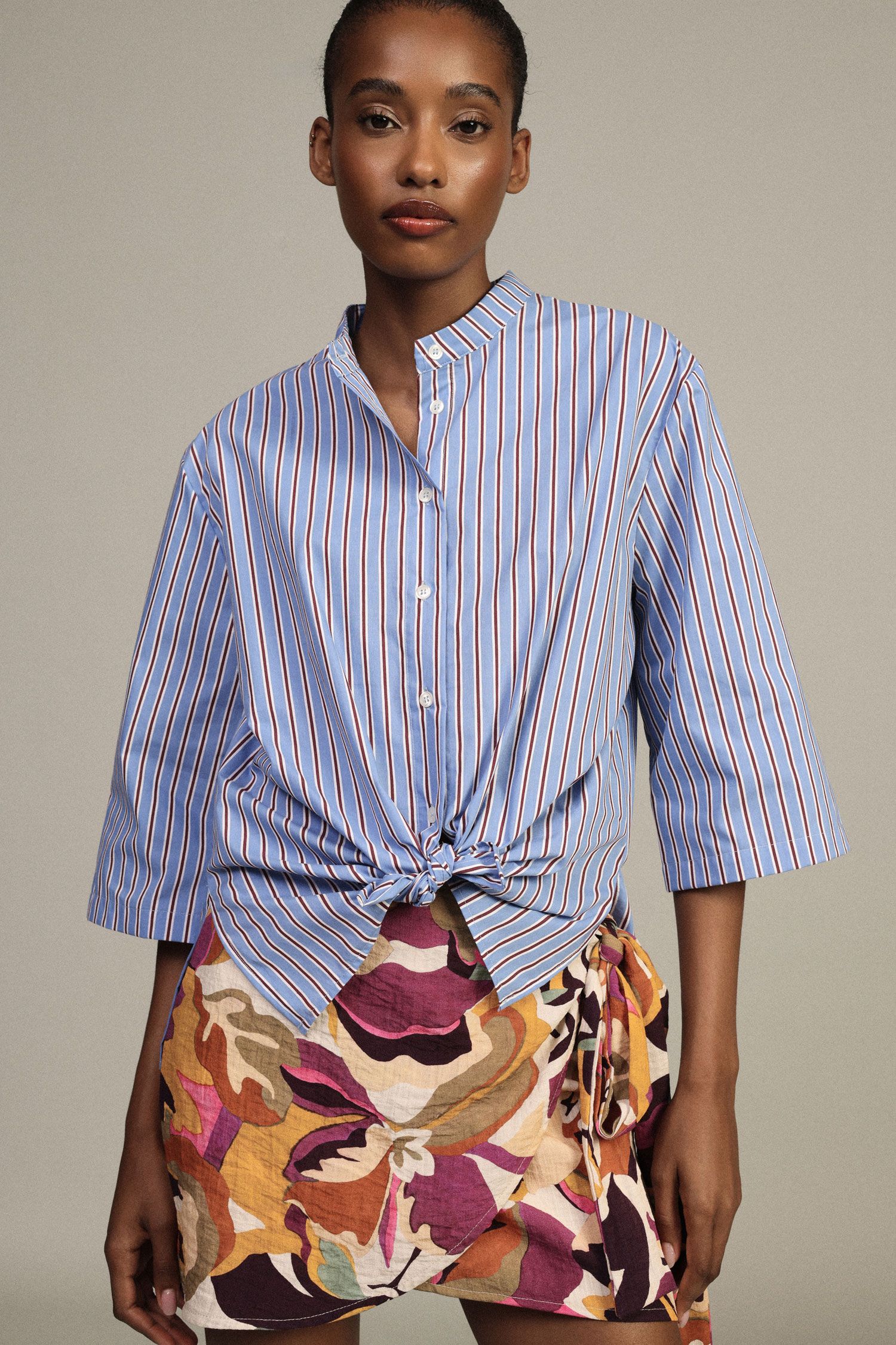 Camicia a righe con nodo frontale Dixie Camicia a righe con nodo frontale Dixie