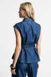 Camicia smanicata con collo e pinces Please