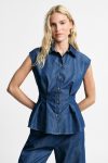Camicia smanicata con collo e pinces Please