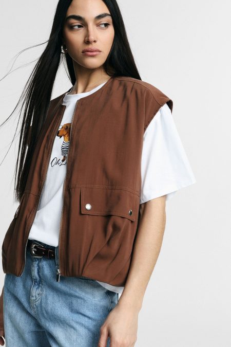 Gilet con zip e tasche frontali Please