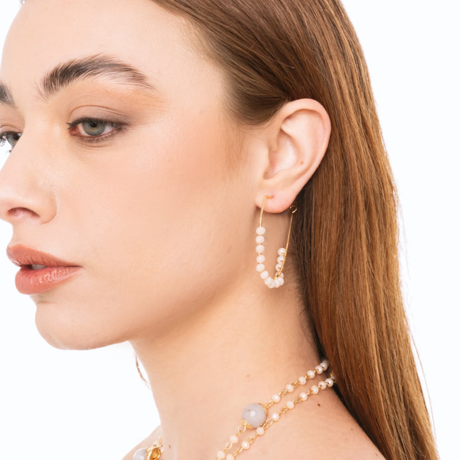 Orecchini a filo pendenti con pietre Mya Accessories 0 Orecchini a filo pendenti con pietre Mya Accessories 0