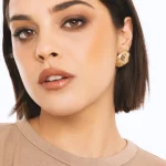 Orecchini circolari in acciaio graffiato Mya Accessories