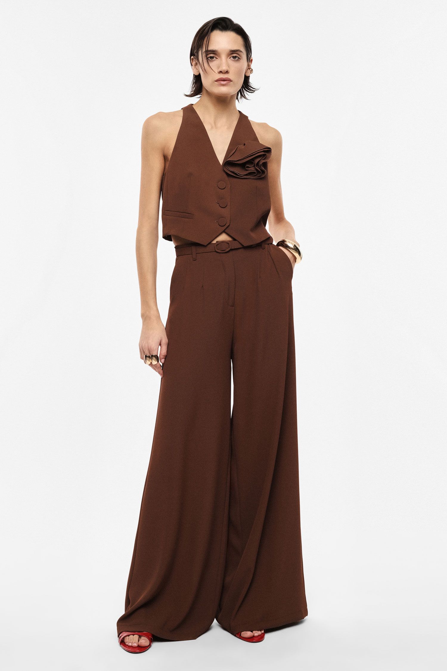 Pantaloni palazzo a vita alta con cinta IMPERIAL 3 Pantaloni palazzo a vita alta con cinta IMPERIAL 3