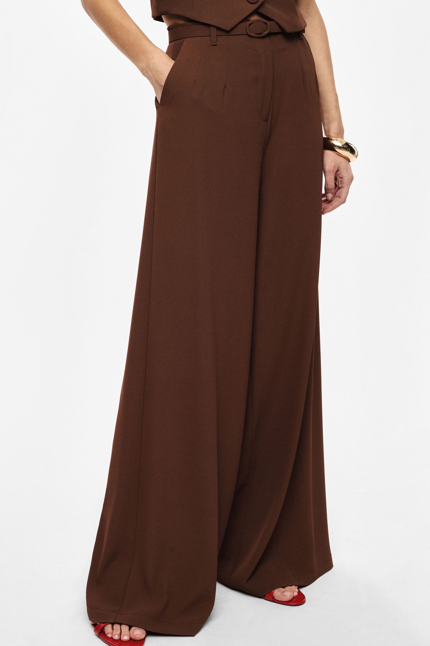 Pantaloni palazzo a vita alta con cinta IMPERIAL 5 Pantaloni palazzo a vita alta con cinta IMPERIAL 5
