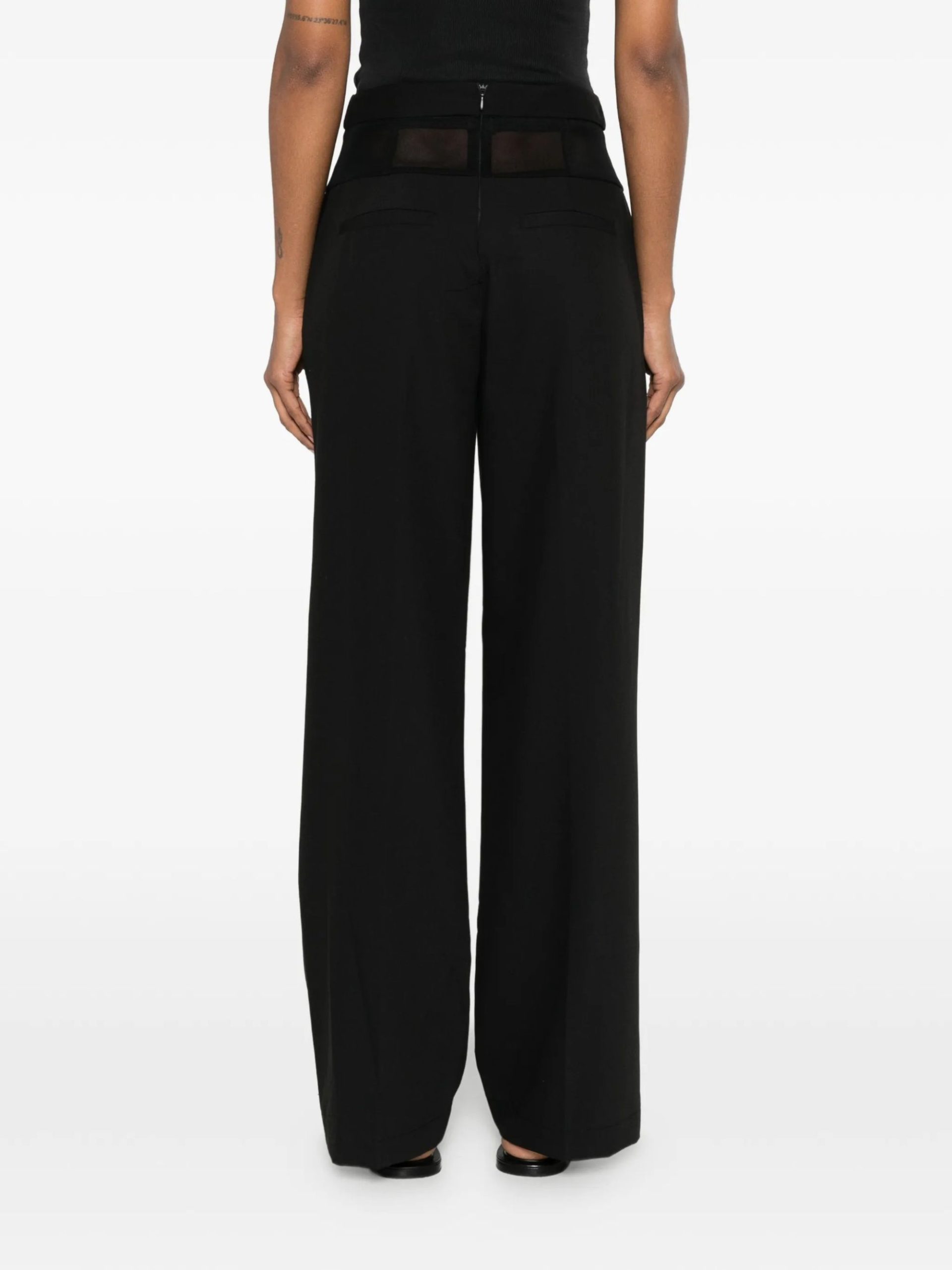 Pantaloni palazzo a vita alta con trasparenza IMPERIAL 3 Pantaloni palazzo a vita alta con trasparenza IMPERIAL 3