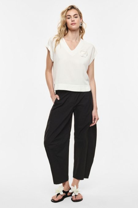 Pantaloni palazzo ampi vita alta con pinces Imperial