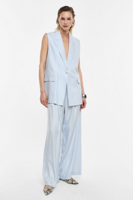 Pantaloni palazzo vita alta con pince IMPERIAL