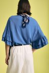 Top corto con volant e foulard Please