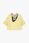 Top corto con volant e foulard Please