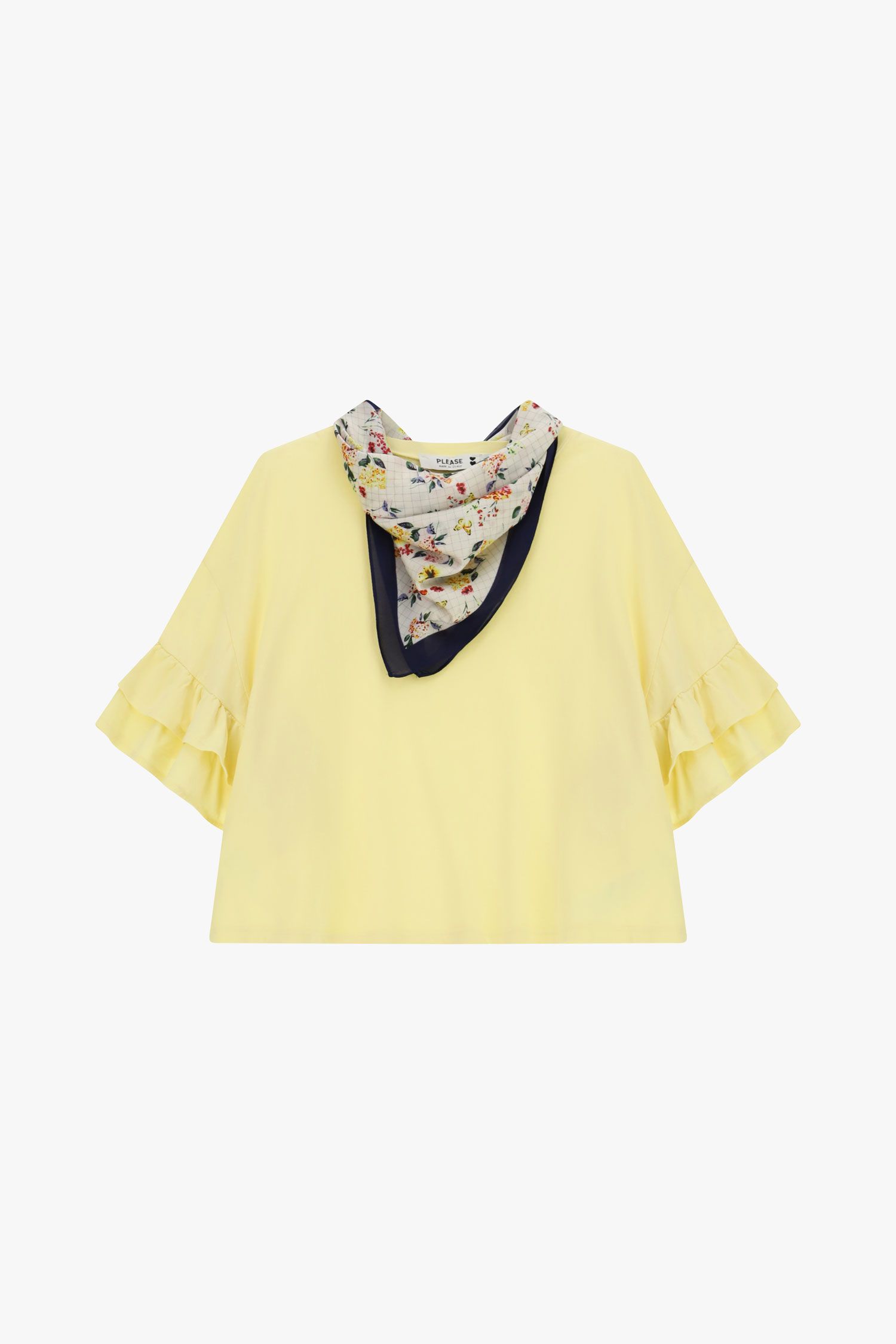 Top corto con volant e foulard Please 3 Top corto con volant e foulard Please 3