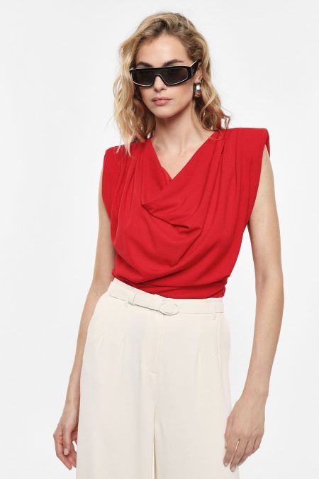 Top cropped con drappeggio e spallineIMPERIAL 1